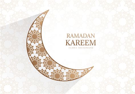 Golden Ornate Crescent Moon Ramadan Kareem Design 1053661 Vector Art At
