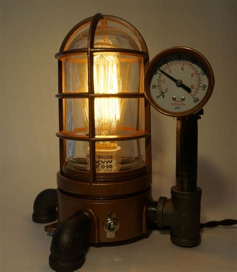 Desk lamp lp 15 i, table lamp, steampunk lamp, wooden lamp, edison lamp, unique lamp, industrial lamp, dimmer lamp. Steampunk Vapor Proof Desk Lamp #43 - SteamLit | Steampunk ...