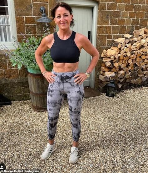 Davina Mccall Flashes Her Chiseled Abs In A Sporty Crop Top As She