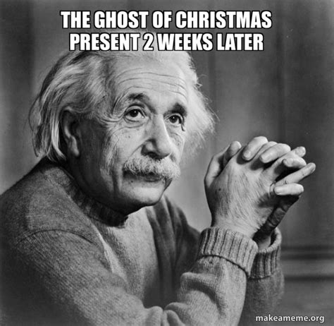The Ghost Of Christmas Present 2 Weeks Later Serious Albert Einstein