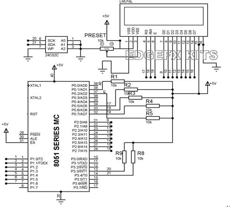 Eeprom Interfacing With 8051 Circuit Diagram
