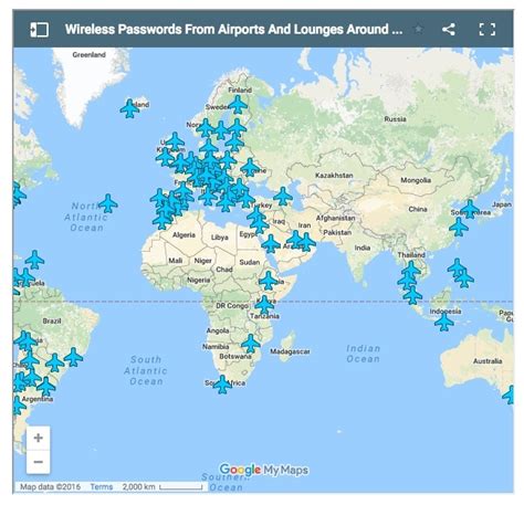 Mapa Con Las Password Wifi De Muchos Aeropuertos Alrededor Del Mundo