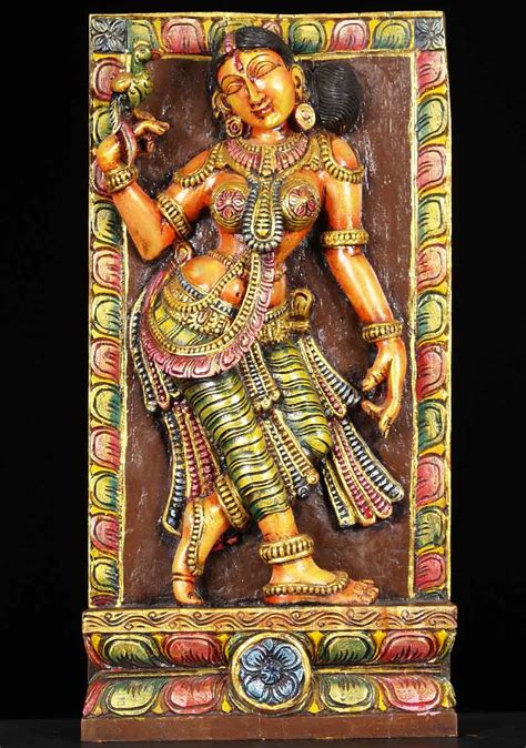 Sold Wooden Meenakshi Devi Statue 24 65w13zh Hindu Gods And Buddha