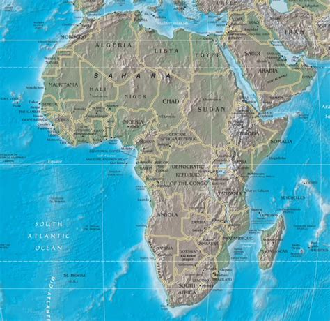 Large Detailed Political And Physical Map Of Africa Africa Large