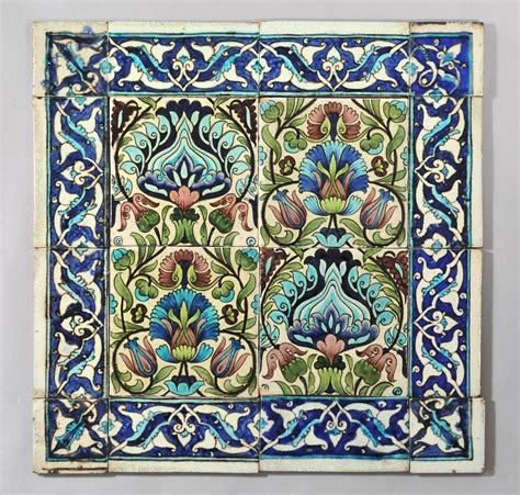 William De Morgan Persian Tiles With Border Turkish Art Islamic