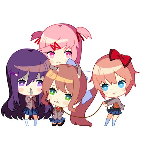 Ddlc Yuri Natsuki Monika Sayori Sticker By Pxpstars