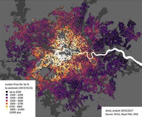 Interesting Map Of London House Prices Per Square Foot Created Using