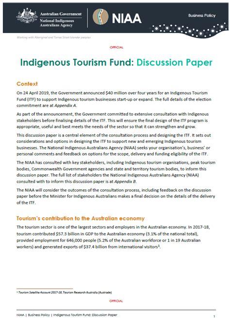 Academic discussions are a key part of university life. Indigenous Tourism Fund: Discussion Paper | National ...