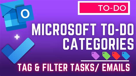 Microsoft To Do Using Categories Youtube