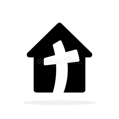 Church Symbol Christian Cross Icon Vector Illustration Church House