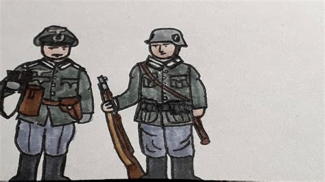 Drawing Ww2 Ep 3 German Soldiers 2 Youtube