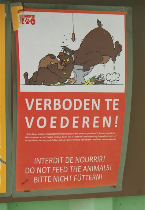 Signs displaying this message are commonly found in zoos, circuses, animal theme parks, aquariums, national parks, parks, public spaces, farms, and other places where people come into contact with wildlife. Sign Do not feed the animals, 2019-08-04 - ZooChat