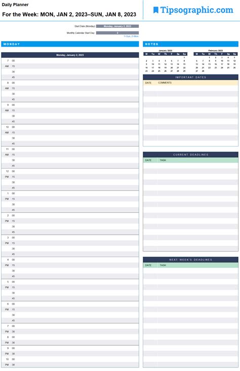 Free Daily Planner Printable 2023 Free Printable Worksheet