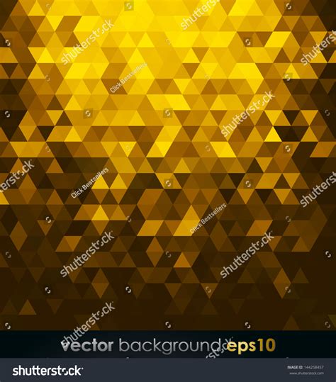 Gold Bright Background With Triangle Shapes Stock Vector 144258457