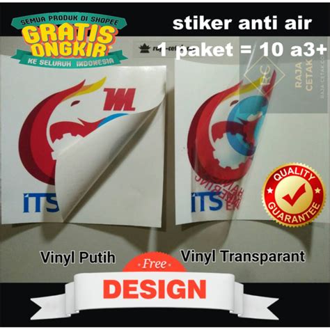Jual Cetak Stiker Pcs Anti Air Vinyl Transparan Hologram Laminasi Glossy Doff