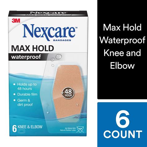 Nexcare Max Hold Waterproof Bandages For Knee Elbow Made By 3M 2 38