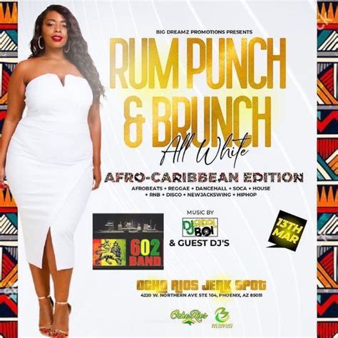 Rum Punch And Brunch All White Afro Caribbean Edition Ocho Rios Jerk