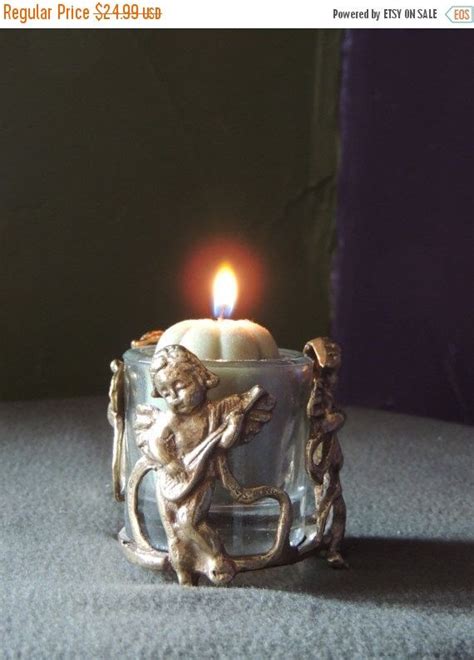 Mid century modern style angels in graduated sizes. Small Vintage Brass Cherubs Angels Votive CANDLE HOLDER ...