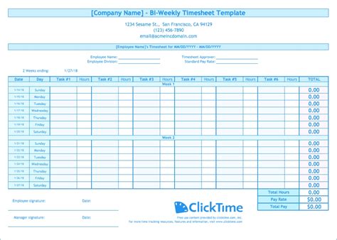 Printable Blank Bi Weekly Employee Schedule