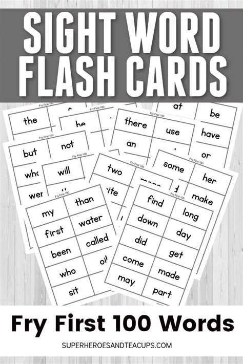 Fry First 100 Sight Word Flash Cards Artofit