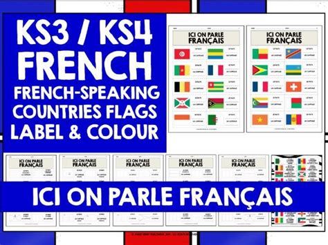 French Speaking Countries Flags Label And Colour Teaching Resources
