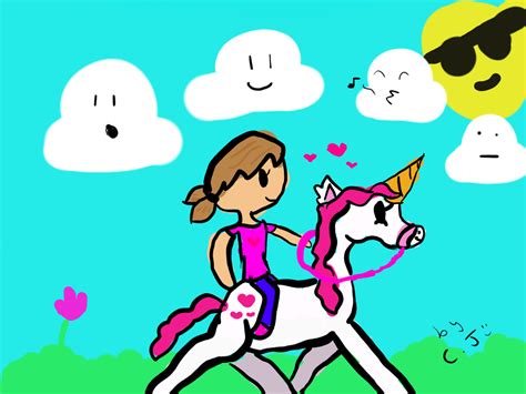Girl Riding Unicorn By Mostlyscribbles On Deviantart