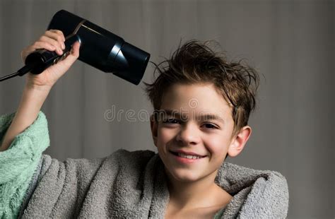 Little Boy After Taking A Bath Stock Photo Image Of Hygiene Electric