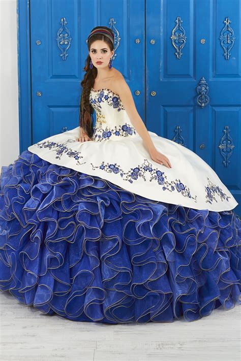 My Fashion Royal Blue And Gold Quince Dress Charro