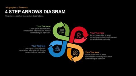4 Step Arrows Diagram Powerpoint Template And Keynote Slide