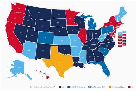 Texas Concealed Carry Reciprocity Map Maps Online For You