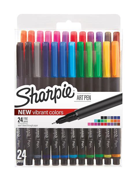 Sharpie Felt Tip Pens Medium Point Art Pen Set Assorted Colours 24 Pack Office