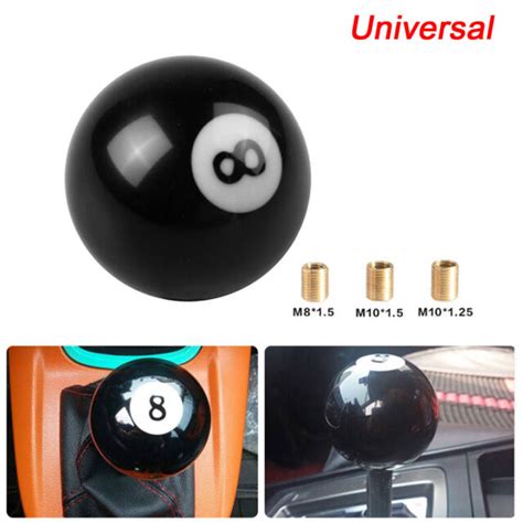 Universal 8 Eight Billiard Ball Car Gear Shift Knob Shifter Lever Black White Ebay