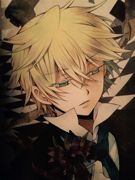 An Anime Character With Blonde Hair And Green Eyes