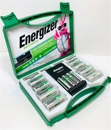 Energizer Rechargeable Batteries Kit With Charger 6 AA & 4 AAA Adapters ...