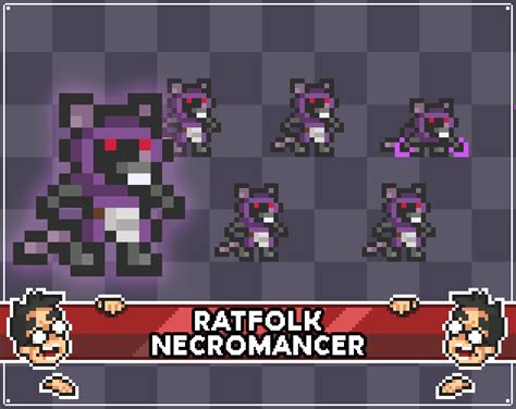D Pixel Art Ratfolk Necromancer Sprites By Elthen S Pixel Art Shop