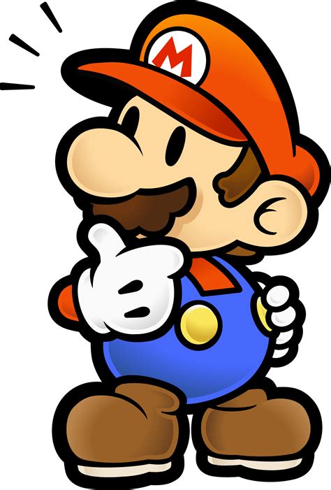 File Pmttyd Mario Thinking Artwork Png Super Mario Wiki The Mario Encyclopedia