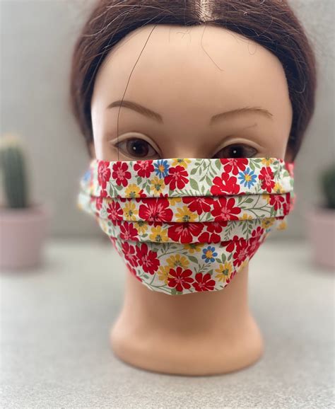 Various Flowers Print Face Mask Etsy