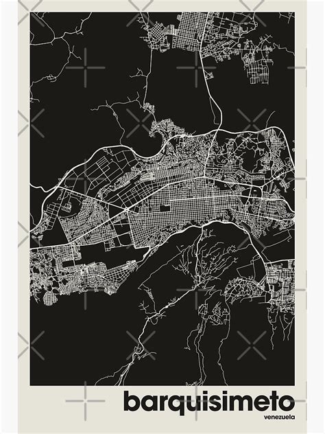 Barquisimeto Venezuela Map Print Dark Map Minimalist Barquisimeto