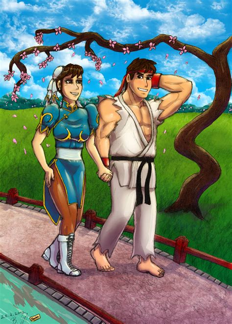 Chun Li And Ryu Take A Romantic Walk Color By Basiliusgalenus On Deviantart