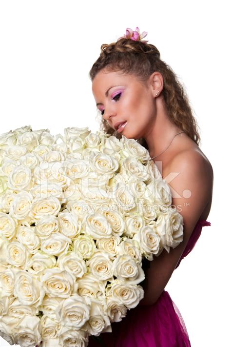 Girl With Roses Stock Photo Royalty Free Freeimages