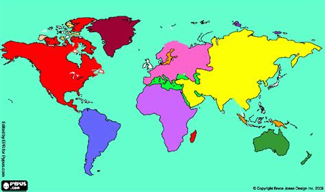 Imagen Del Mapamundi Para Colorear Mapas Planisferio Con Division Con