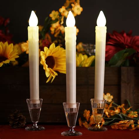 Efavormart 3 Pack 9 Tall Flameless Candles White Led Candles With Real