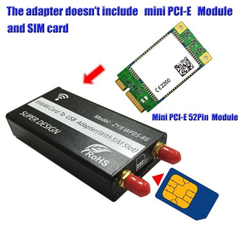 Mini Pci E To Usb Adapter With Sim Card Slot For Wwanlte Module Buy