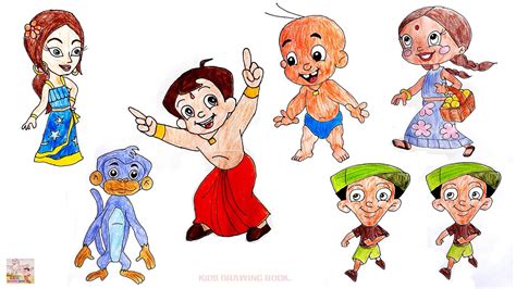 How To Draw Chhota Bheem All Characters Step By Step For Kids Kids