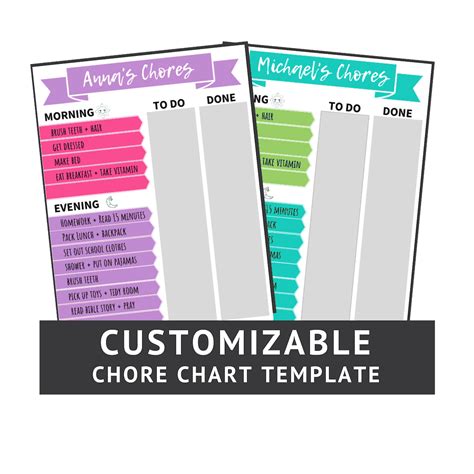 Custom Chore Chart Printable