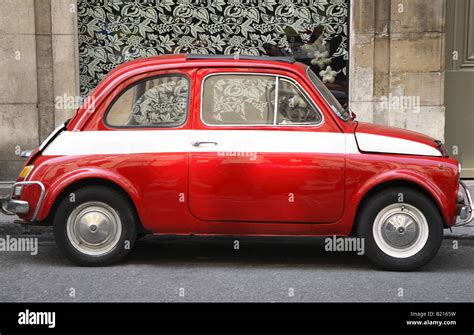 Red Fiat In Paris Streets France Stock Photo Alamy