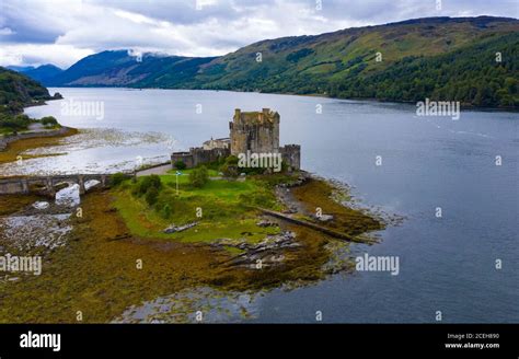 Aerial View Of Eilean Donan Castle On Loch Duich Kyle Of Lochalsh