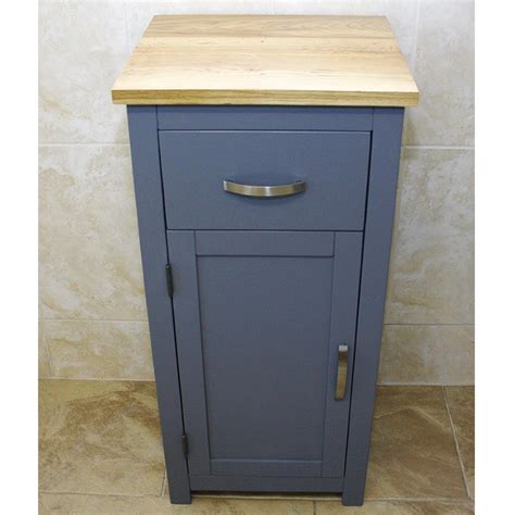 Deck out your room with these. Grey Painted Oak Top Bathroom Storage Unit 300G - Bathroom ...