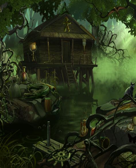 Swamp House Fantasy Landscape Creepy Houses Scenery