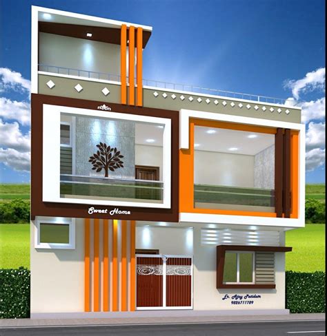 Double Floor Front Elevation Design Small House Elevation Design Duplex House Design Small